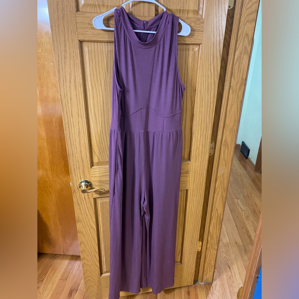Cider Purple Sleeveless Wide-Leg Jumpsuit - Picture 4 of 6
